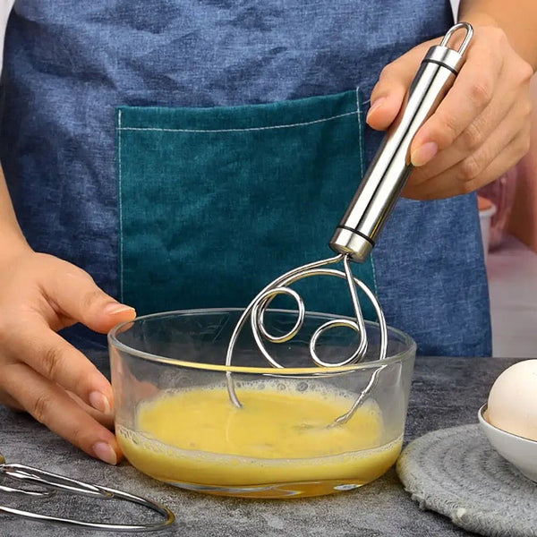 Manual Non Stick Steel Flour Cream  Mixer Beater | Dough Whisk Mixer, Kitchen Baking Blender Tool