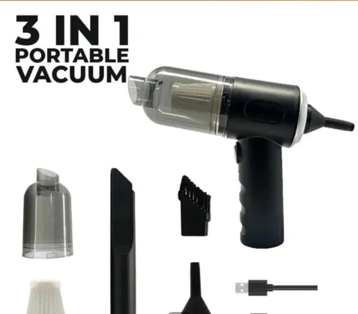 (NW00079) 3 in 1 car Vacuum Cleaner blower and baloon pump - Powerful Rechargeable Multi-functional and Wireless - Mini Vacuum Cleaner for Carpet, Car, Home, Office, Pet Hair, Sofa - Keyboard Cleaner
