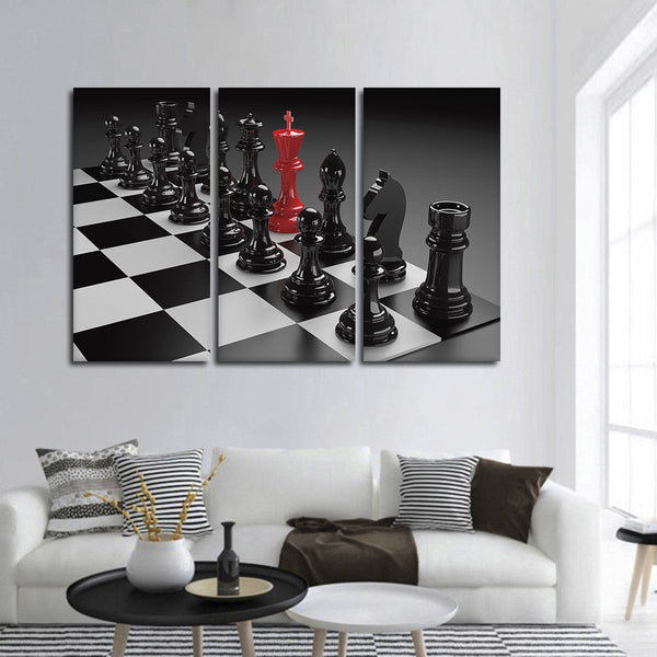 Chess Metal Wall Art Set – 8x11 Inches Each | Modern Game Room &amp; Office Decor