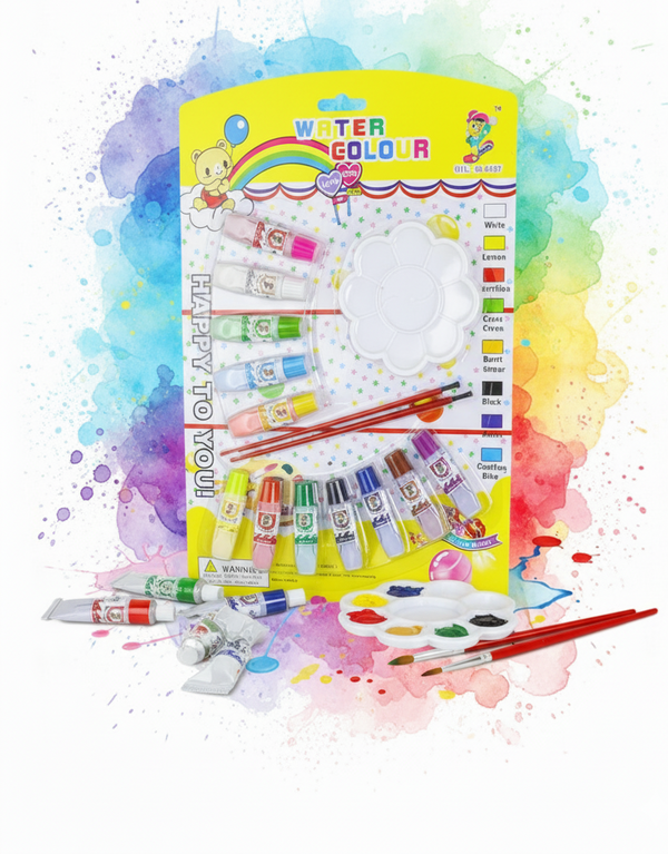 Water Color Painting Set with Brushes and Palette – Vibrant Watercolor Paints, High-Quality Brushes, and Mixing Palette for Artists, Students, and Hobbyists