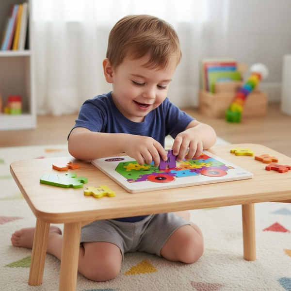Wooden Alphabet Puzzle Board – Premium A-Z English Letters Learning Toy for Kids, Early Literacy, Cognitive Development, and Creative Play