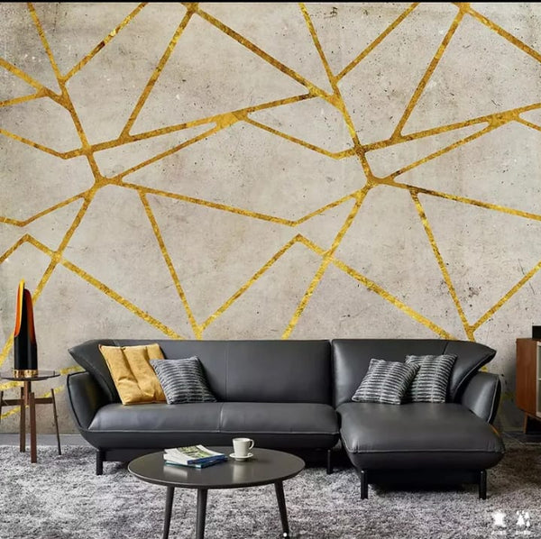 Acrylic mirror wall stickers Golden wall strips acrylic mirror wall decor  8 ft size