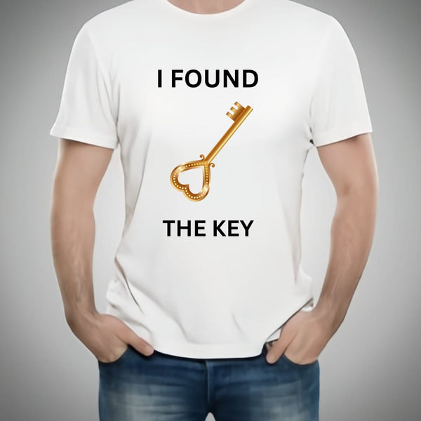 The Key &amp; My Heart Style White T-Shirt - Key &amp; Heart Design T-Shirts  – Best Quality T-Shirts For Girls | T-Shirt For Women - T-Shirt For Men 