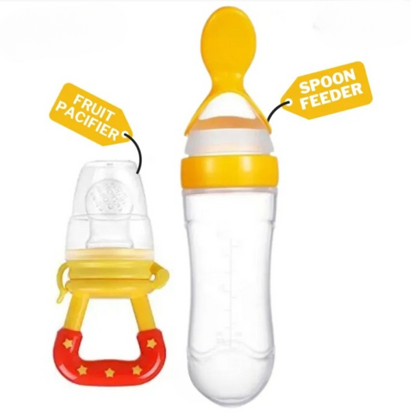 Food Pacifier + Feeder Spoon/ Fresh Fruit Food Baby , Feeding Safe Fruit Feeder (random color)