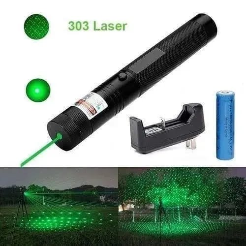 Rechargeable Powerful Green Laser Pointer – Long Range 4+ KM Beam – Water &amp; Weather Resistant – Steel Body