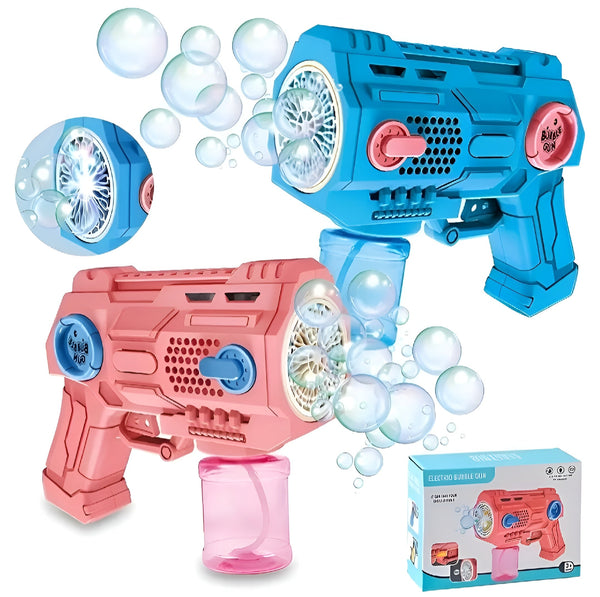 Children’s Handheld Porous Electric Bubble Gun with Lights &amp; Music – Automatic Mess-Free Bubble Blower with Bottle Fix System for Indoor/Outdoor Play, Pool Parties, Birthdays &amp; Special Events (Random Color)