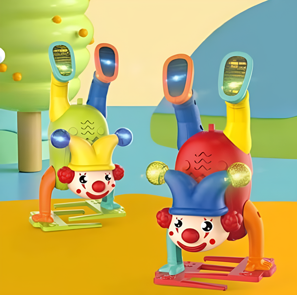 Electric Upside-Down Dancing Clown Toy with Music &amp; Flashing Lights – Battery Operated, Multicolor, Fun Interactive Gift for Kids Above 3 Years (Random Color)