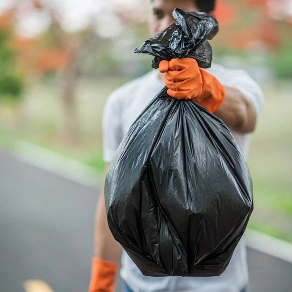 Black Garbage Bags Roll – Leak Proof, Heavy Duty Disposable Trash Bags for Dustbin, Diapers, Waste &amp; Storage, Portable Plastic Bin Bags