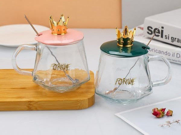 Golden Crown Sugar Pot with Lid &amp; Spoon – Elegant Storage Jar for Sugar, Tea, Coffee &amp; Spices