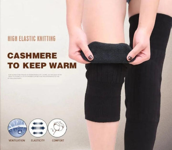 Unisex Wool Knee Length Leg Warmers – Plain Black, Comfortable &amp; Stylish Winter Wear, Easy to Wear &amp; Wash, Formal Outfit Accessory, (1 Pair)
