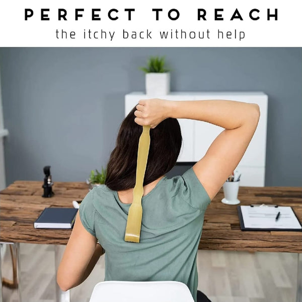 2 Pcs Wooden Back Scratcher &amp; Massage Stick – Long Handle Backscratching Sticks with Roller for Itch Relief &amp; Body Relaxation