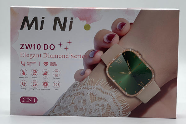 Mi Ni ZW10 DO Elegant Diamond Series Smartwatch – Bluetooth Calling, Health Monitor, 2-in-1 Women's Smart Watch