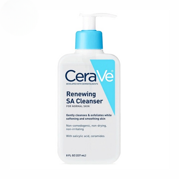 CeraVe Renewing SA Cleanser And Hydrating Cleanser with Salicylic Acid &amp; Ceramides – (237ml)
