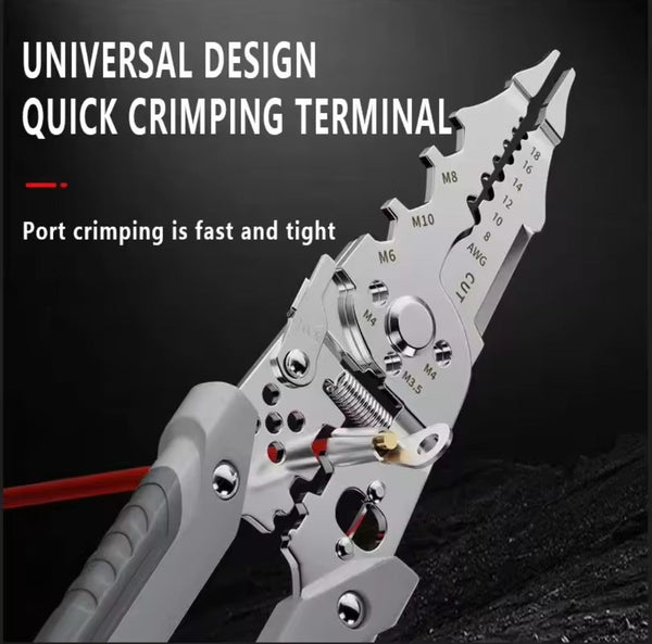 Multi-Function Wire Stripper and Cutter – 10-in-1 Electrical Tool with Wire Cutting, Stripping, Crimping &amp; Screw Functions